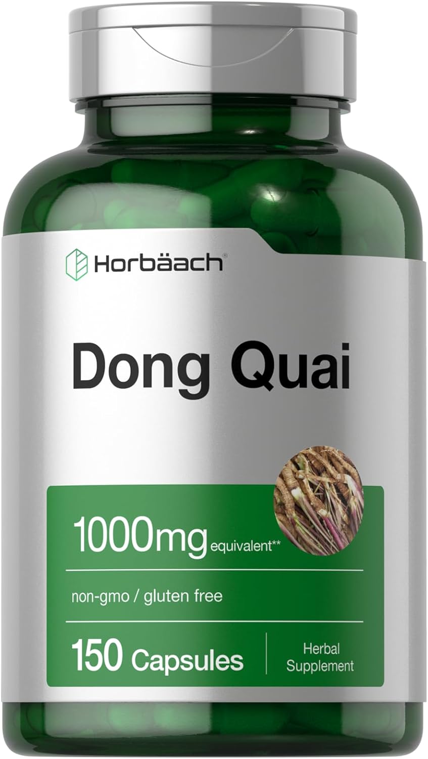 Horbaach Dong Quai Capsules | 1000mg | 150 Count | Non-GMO and Gluten Free Supplement | Traditional Herb