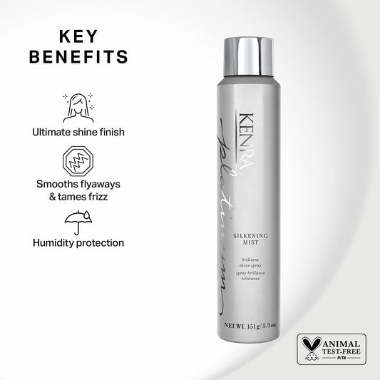 Kenra Platinum Silkening Mist | Brilliant Shine Spray | Smooths Flyaways, Detangles And Tames Frizz | Humidity Protection | All Hair Types