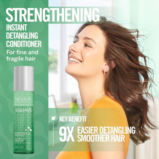 Revlon Professional Equave Strengthening Bi-Phase Detangling Conditioner For Fine And Fragile Hair, Leave-In Detangler With Heat Protection, Strengthening Detangler For Fine And Fragile Hair, 200Ml