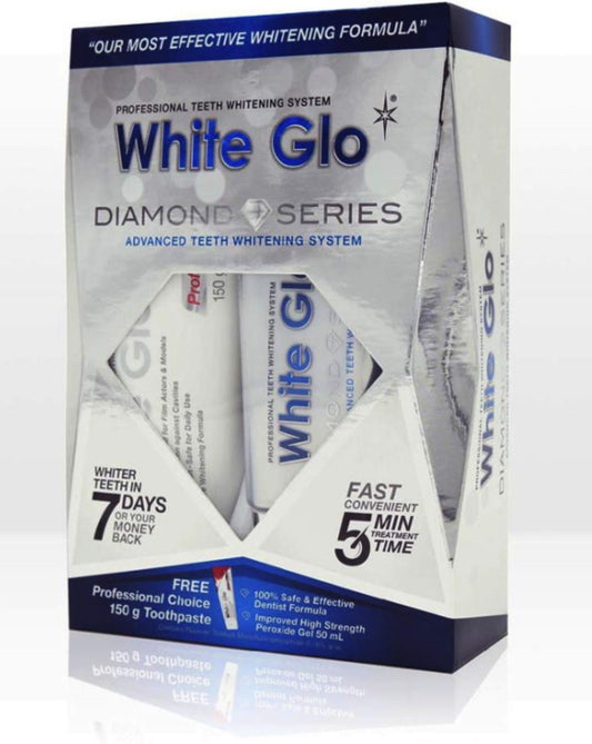 Teeth Whitening Systems White Glo White Glo Diamond Series Bleaching Set Gel & Paste 50Ml + 100Ml Australia