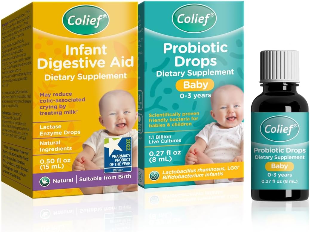 Colief Infant Digestive Aid And Probiotic Drops Bundle | 1.1 Billion Live Cultures
