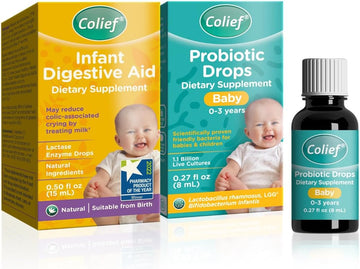 Colief Infant Digestive Aid And Probiotic Drops Bundle | 1.1 Billion Live Cultures