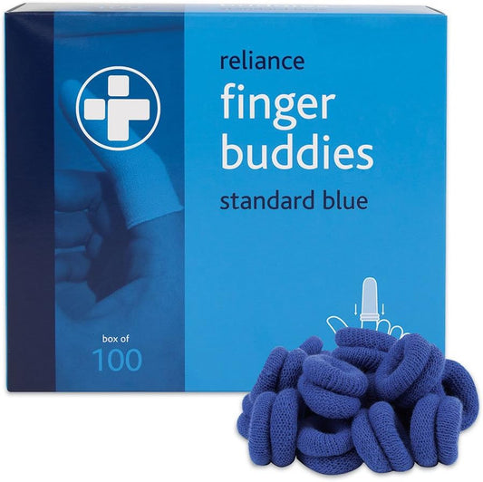 Reliance Medical Finger Buddies Bandage Box - Stainless Steel Accessory for Elasticated Bandage, Ideal for Kitchen and Food Environments, Blue (Pack of 100) : Amazon.co.uk: Health & Personal Care