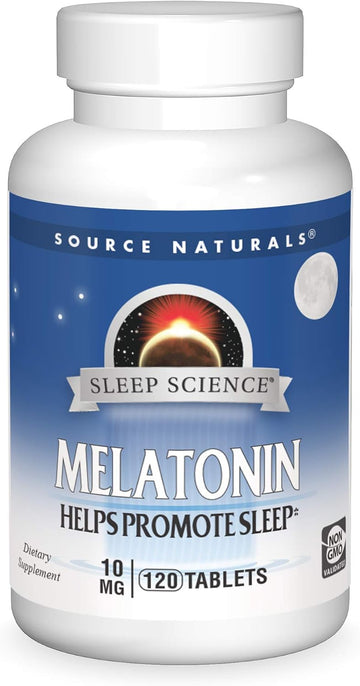 Source Naturals Melatonin, Non-Gmo Melatonin, Heps Support A Restful Sleep*, 10 Mg - 120 Tablets