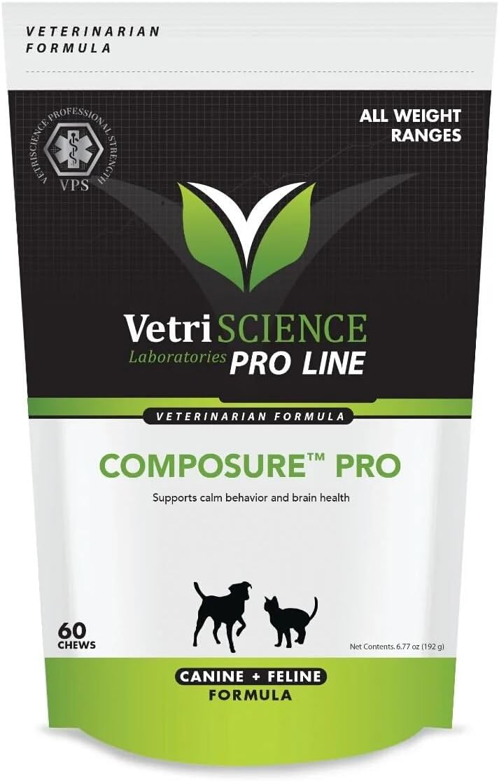 VETRISCIENCE Pro Composure Pro Calming Supplement - Dog + Cat, 60 Chews