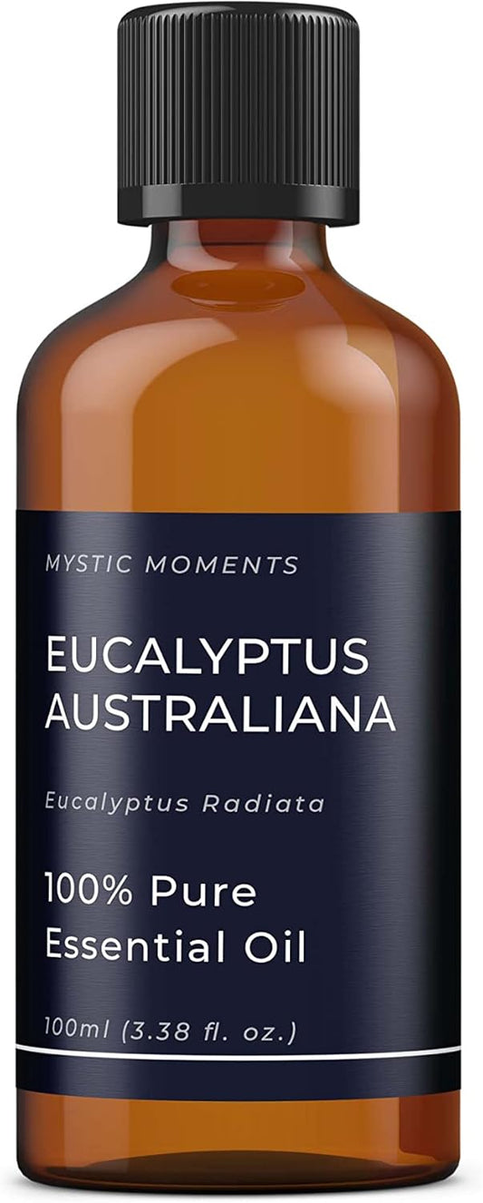 Mystic Moments | Eucalyptus Australiana Essential Oil 100ml - Pure & Natural oil for Diffusers, Aromatherapy & Massage Blends Vegan GMO Free