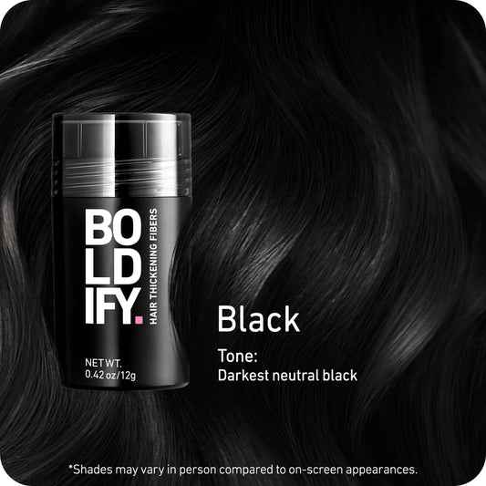 Boldify Hair Fibers (12G) - Fill In Thinning And Fine Hair For An Instantly Fuller, Thicker Look - 14 Shades For Women & Men - Hazel Brown