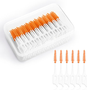 Dual-Use Interdental Brushes, Silicone Tooth Floss Picks Dental Picks Interdental Brush Toothpick Dental Brushes Teeth Brush Picks For Braces Oral Cleaning (120)