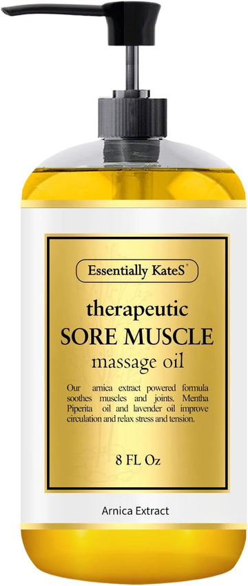 Sore Muscle Massage Oil 8 Fl Oz - Arinca Extract And Peppermint - Soothe Sore And Tired Muscle And Joints