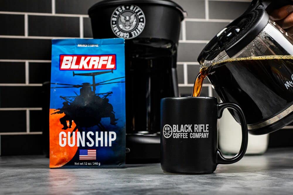 Black Rifle Coffee Company Gunship Roast (Light Roast) Whole Bean Coffee, 12 Ounce Bag Of Coffee Beans, Light Roast Coffee Beans, Light Caramel Tasting Notes And An Ultra Smooth Finish