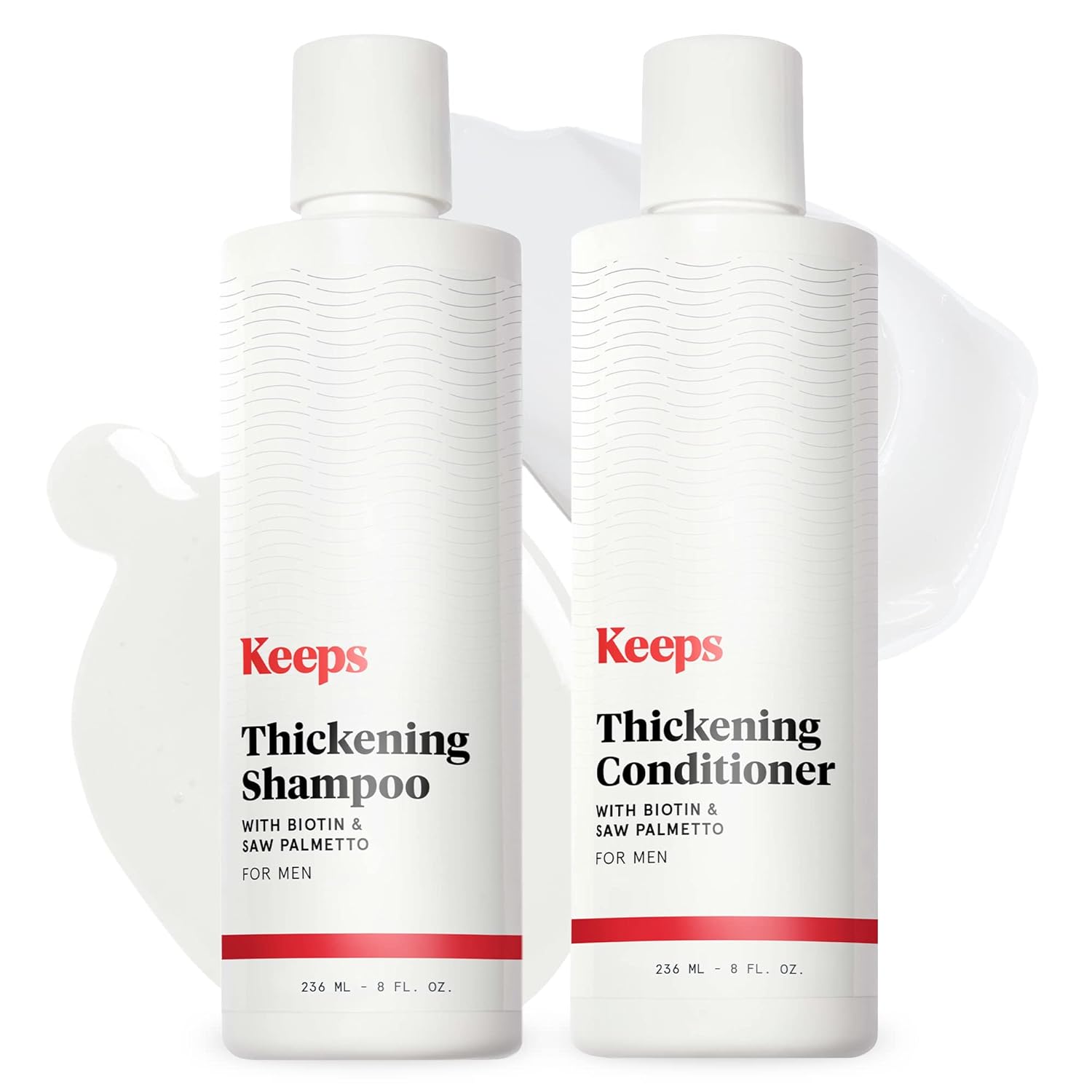 Keeps Hair Growth Shampoo and Conditioner Set - Treatment for Thinning Hair and Hair Loss - Mens Hair Products for Hair Loss, Thinning & Regrowth - Infused with Biotin, Caffeine, & Saw Palmetto