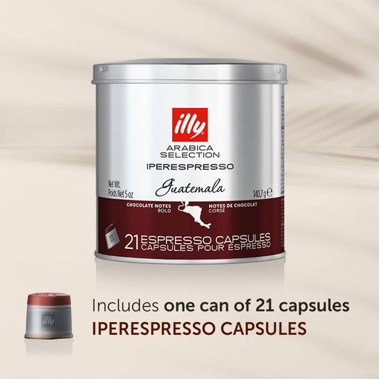 illy Coffee iperEspresso Capsules - Single-Serve Coffee Capsules & Pods - Single Origin Coffee Pods – Guatemala Bold Roast, Notes of Chocolate - For iperEspresso Capsule Machines – 21 Count