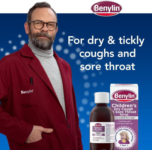 Benylin Children’S Dry Cough And Sore Throat Syrup, 125Ml