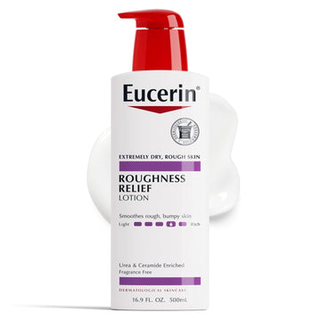 Eucerin Roughness Relief Body Lotion For Extremely Dry, Rough Skin, Urea Enriched Body Moisturizer, 16.9 Fl Oz Bottle