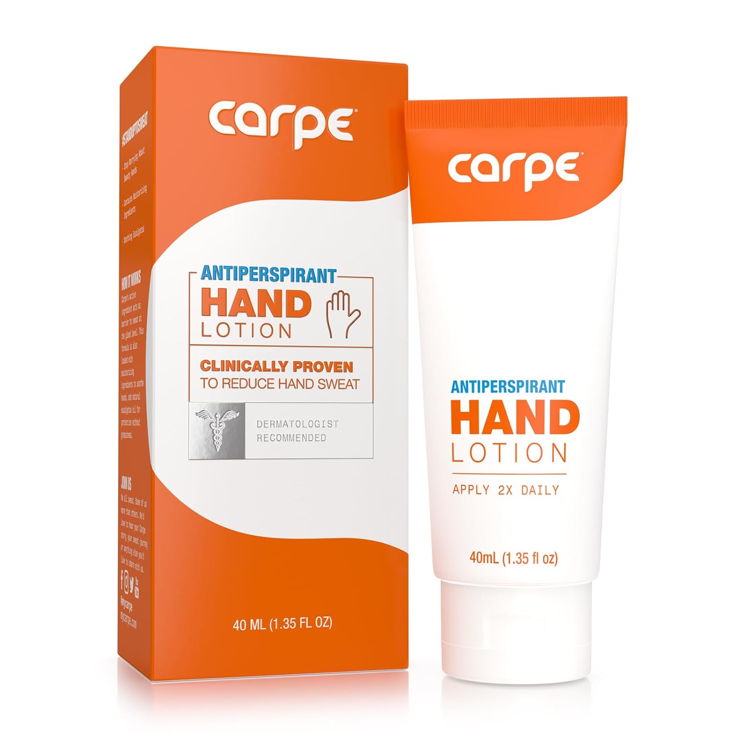 Carpe Antiperspirant Hand Lotion, A dermatologist-recommended smooth lotion that helps stop hand sweat, Great for hyperhidrosis (Original Eucalyptus)
