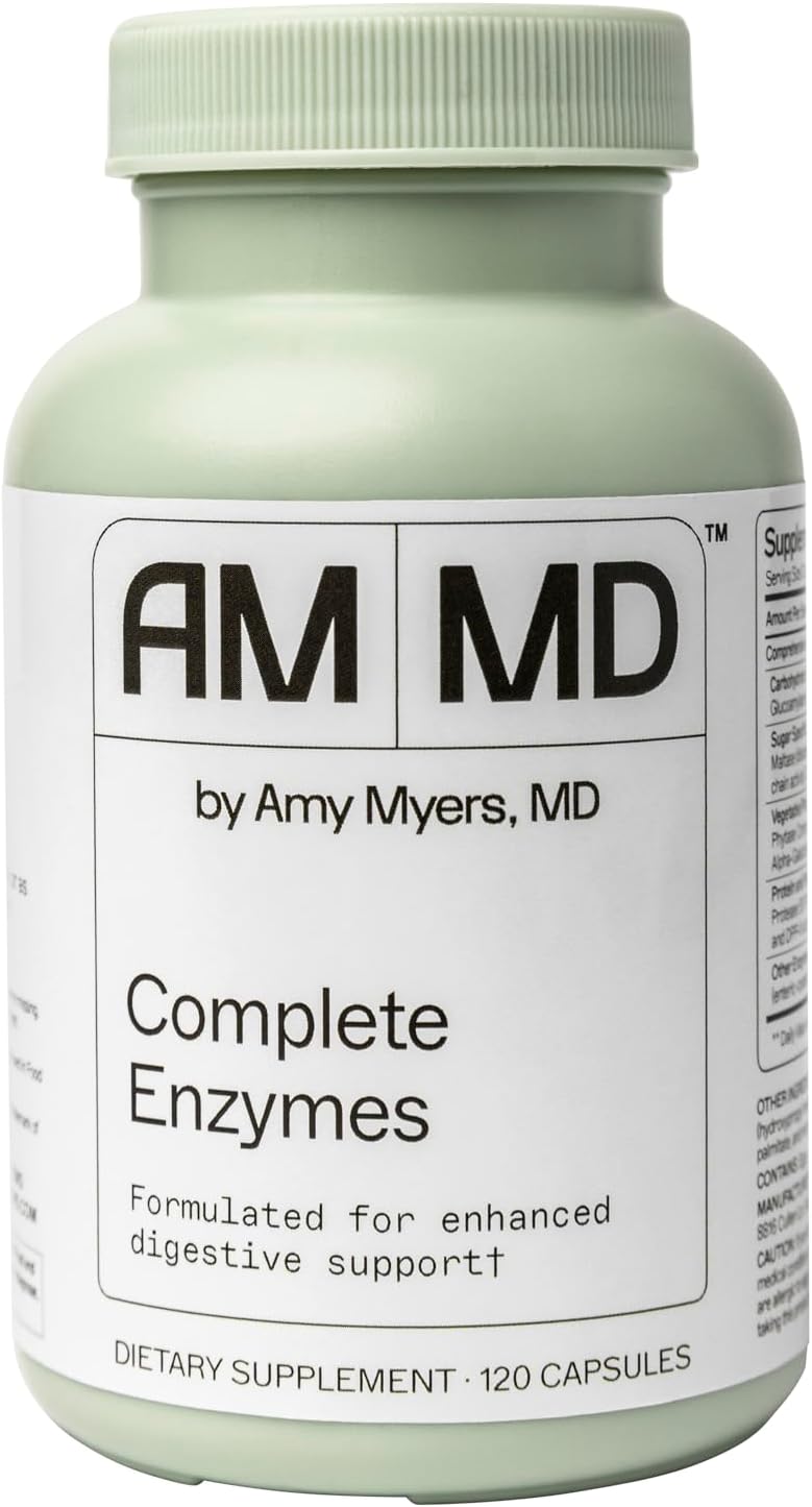 Amy Myers Md Complete Enzymes - Gut Care & Digestive Health Support Supplement - Daily Healthy Microbiome Support Nutritional Supplement - 120 Capsules