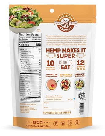 Manitoba Harvest Hemp Seeds, 24 Oz; 10G Plant Based Protein And 12G Omega 3 & 6 Per Serving | Perfect For Smoothies, Yogurt & Salad | Non-Gmo, Vegan, Keto, Paleo, Gluten Free