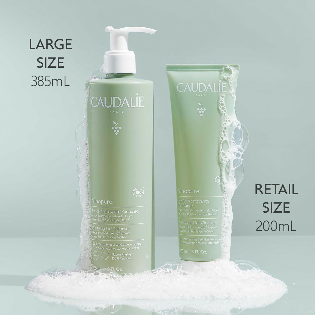 Caudalie Vinopure Pore Purifying Gel Cleanser with Natural Salicylic Acid, 5.1 Ounce : Beauty & Personal Care