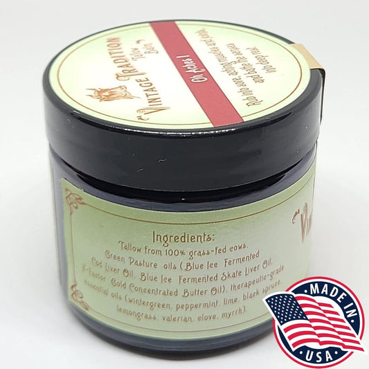 Vintage Tradition Oh Aches! Tallow Balm Supports Joint And Muscle Health – Beef Tallow Grass Fed Balm With Wintergreen, Peppermint, And Lime Essential Oil Blend, 2 Fl. Oz