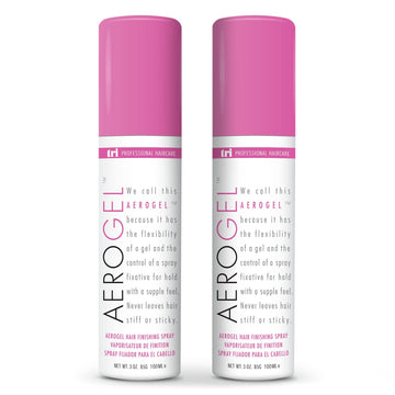 Tri Design Aerogel Hair Spray - Extra Hold, Free & Clear Hairspray Firm Hold For Women And Men, Travel, Volume Fixer & Non-Sticky Essentials, Flexible Spray Nozzle Bottle, Scented - (3Oz, Pack Of 2)