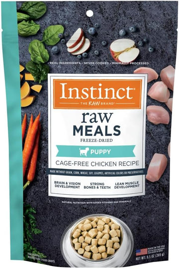 Instinct Freeze Dried Raw Meals For Puppies Grain Free Cage Free Chicken Recipe Dog Food, 9.5 Oz. Bag