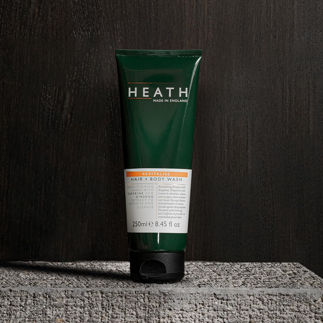 Heath Revitalise Hair and Body Wash 250 ml | Conditioning Mens Body Wash With Caffeine & Ginseng Extract to Energise and Cleanse | Supports Healthy Hair Follicles : Amazon.co.uk: Beauty