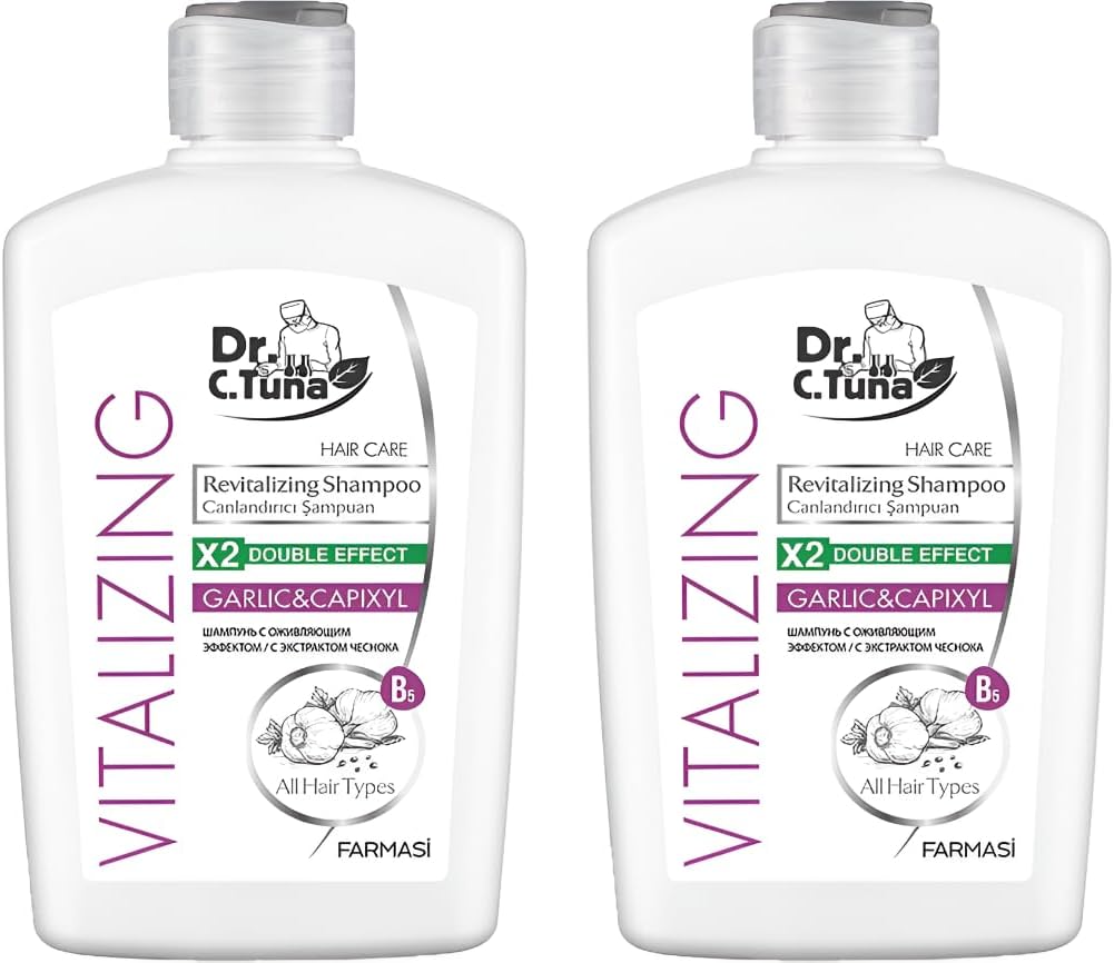 Dr. C. Tuna Tuna Capixyl Revitalising Shampoo White Garlic 500 Ml - 2 Packs For All Hair Types, Strengthens, Nourishing, Antioxidant