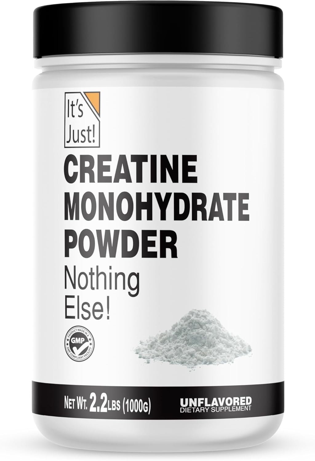 It'S Just! - Creatine Monohydrate Powder, Pure Creatine Powder, Made In Usa, 3Rd Party Lab Tested, 5G Per Serving, Scoop Included, No Fillers, No Added Flavor (Unflavored, 500G / 100 Servings)