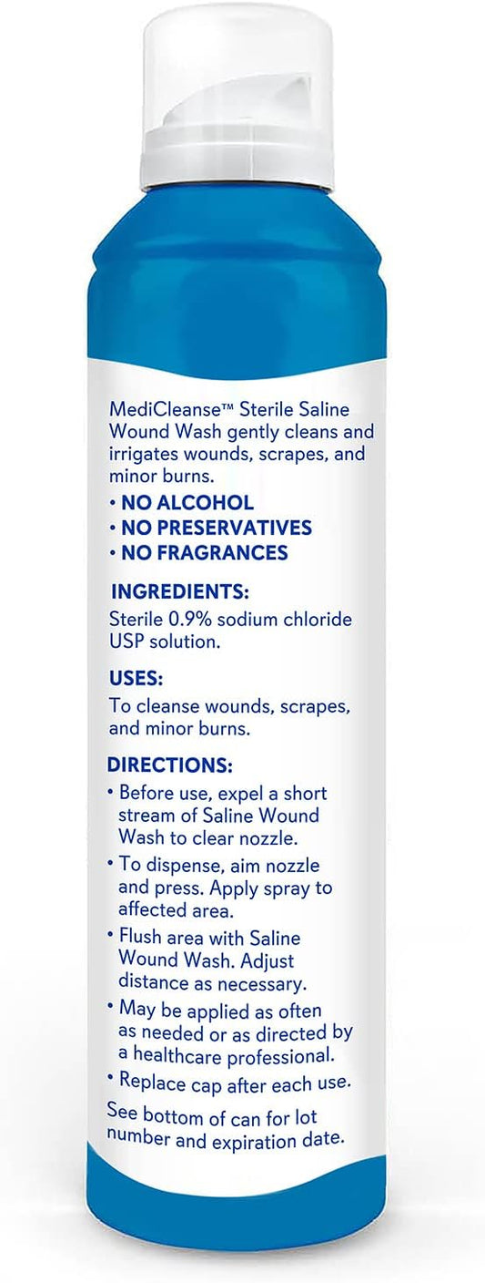 First Aid Sterile Saline Wound Wash, Promotes Healing, No Stinging Or Burning, 7.4 Oz Spray Can - Made In Usa