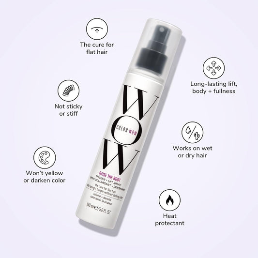 Color Wow Raise The Root Thicken + Lift Spray - All-Day Volume For Fine, Flat Hair Without Dulling Color