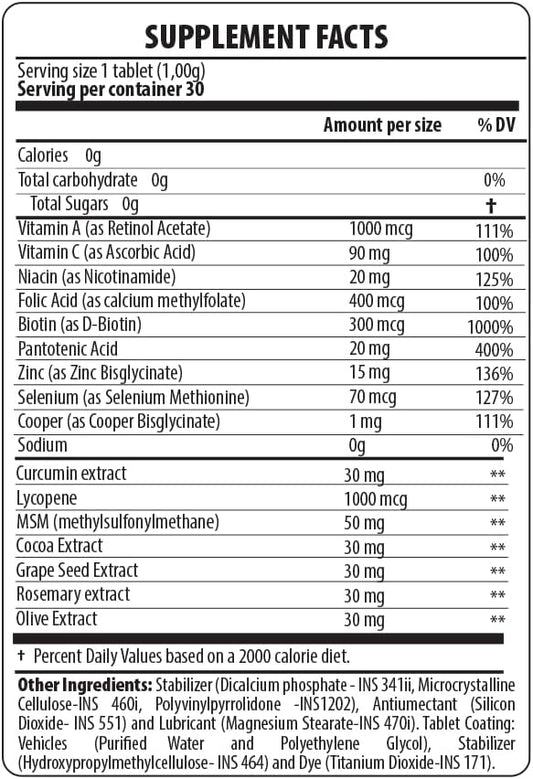 Belt Hair, Nail, and Skin Bariatric (Gastric Bypass, Sleeve Gastrectomy) Multivitamin and Multimineral Tables - No Flavor - 1 Month Supply