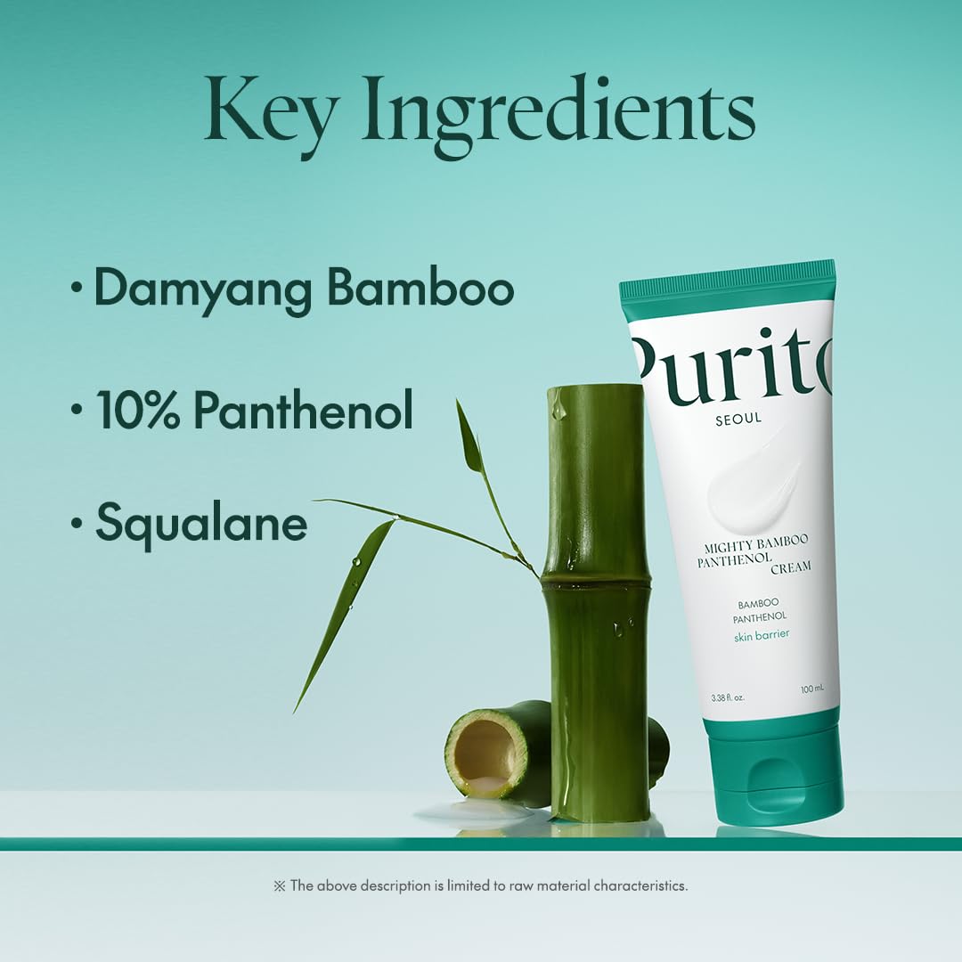 Purito Centella Unscented Toner, Unscented Serum, Mighty Bamboo Panthenol Cream Set