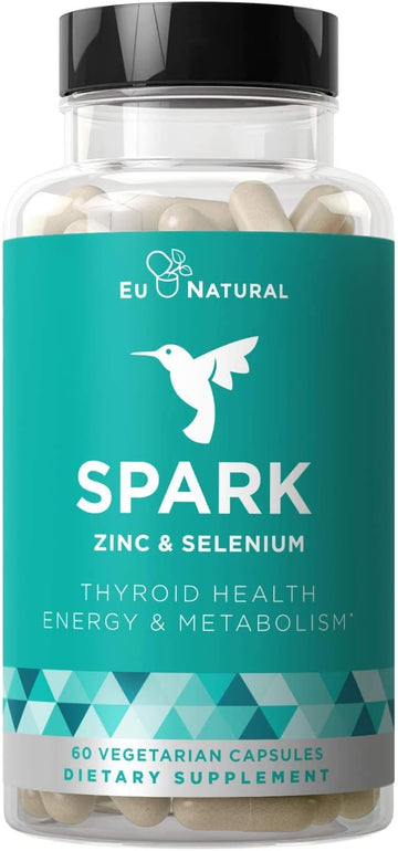 Spark Energy Support – Thrive, Naturally Fight Fatigue, Balance Hormones, Promote Focused Energy – Zinc, Selenium, Iodine – 60 Vegetarian Soft Capsules