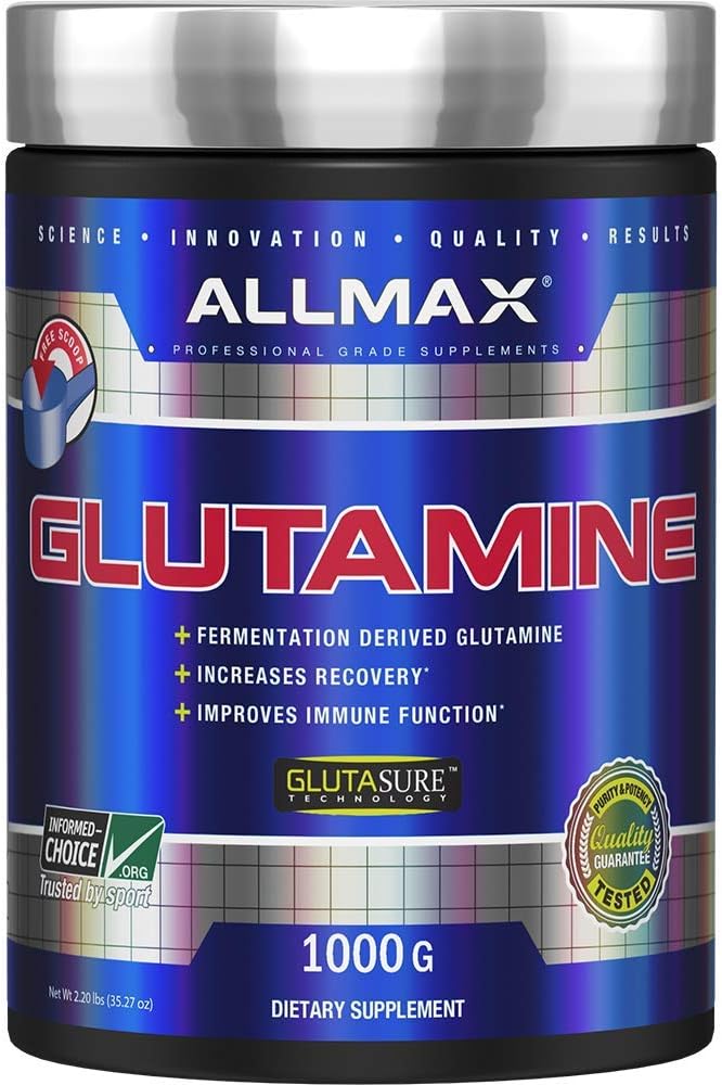 Allmax Nutrition L - Glutamine Powder, Muscle Recovery Formula, Gluten Free, Vegan, 1000 Grams