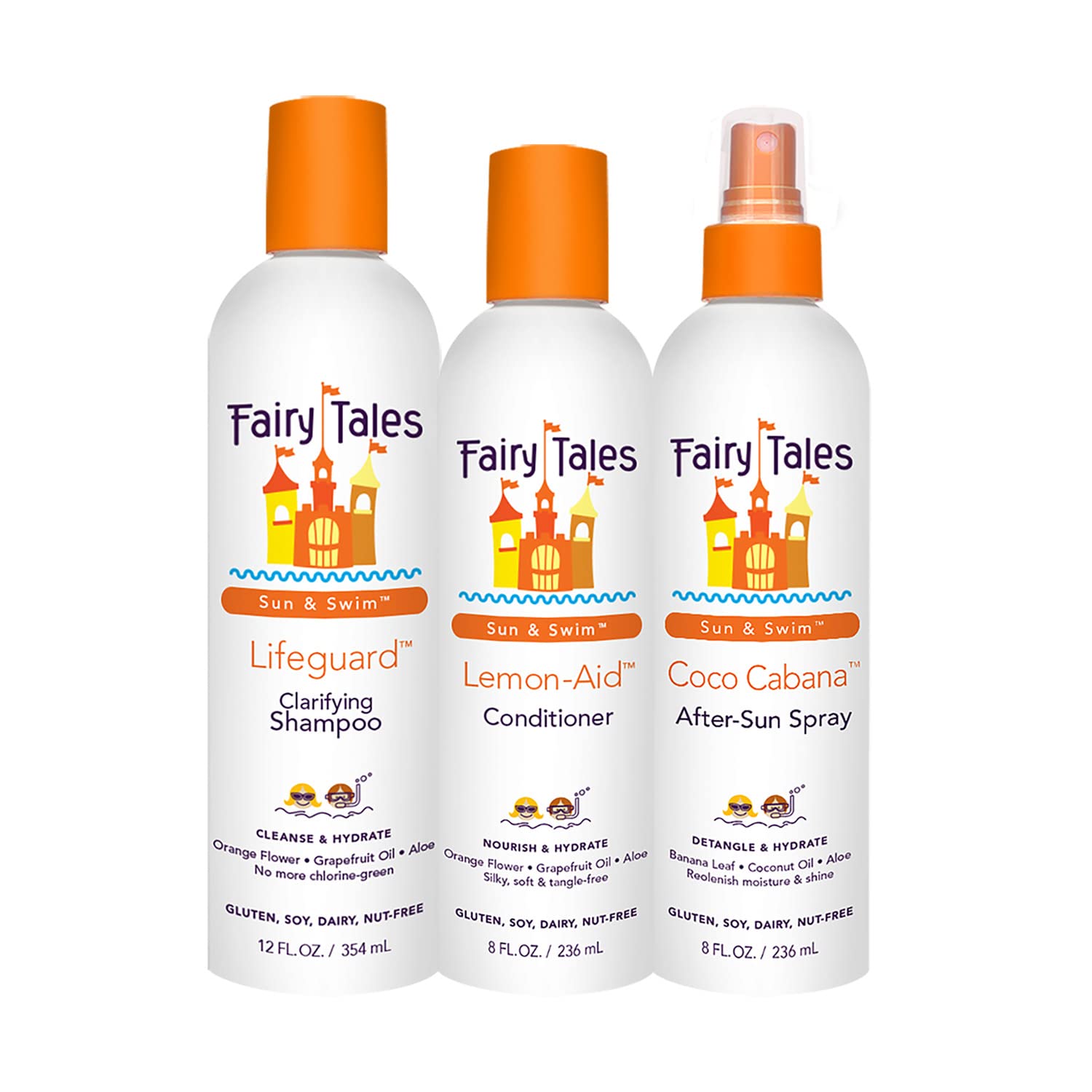 Fairy Tales Swim Shampoo, Conditioner, And Spray For Kids- 3 Pack | Made With Natural Ingredients In The Usa | No Parabens, Sulfates, Or Synthetic Dyes