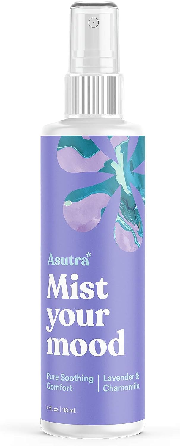 ASUTRA Lavender & Chamomile Essential Oil Blend, Aromatherapy Spray, 4 fl oz | for Face, Body, Rooms, & Linens | Helps Relax Mind & Body to Sleep | Pure Soothing Comfort