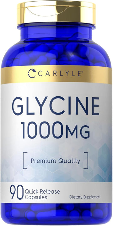 Carlyle Glycine 1000Mg | 90 Powder Pills | Quick Release Capsules | Premium Quality | Non-Gmo & Gluten Free Supplement