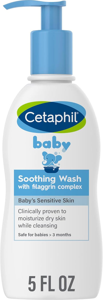 Cetaphil Baby Body Wash, Soothing Wash, Creamy & Gentle For Sensitive Dry Skin, Made With Colloidal Oatmeal And Niacinamide, Fragrance Free, Hypoallergenic, 5Oz