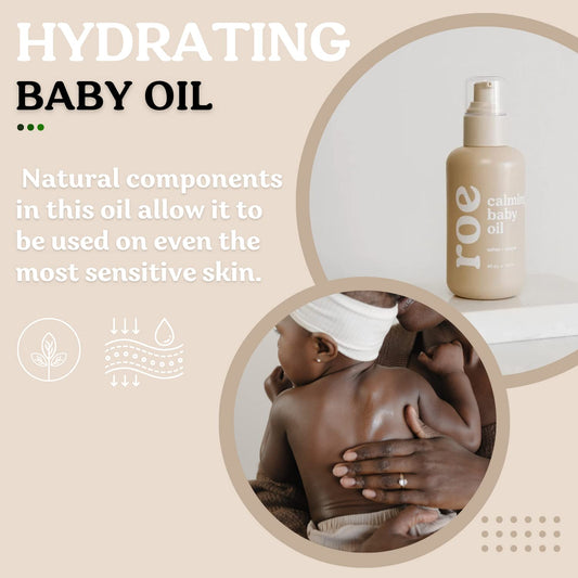 Baby Oil Calming & Soothes Rough And Irritated Skin | All Natural Non-Greasy Hydrating Baby Oil | Moisturize Full Body (Calming Baby Oil)