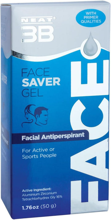 Neat 3B Face Saver Gel - Strong, Lightweight, Anti Sweat Face Antiperspirant - Fast-Drying Facial Treatment For Excessive Sweating, 50 G, 1-Pack