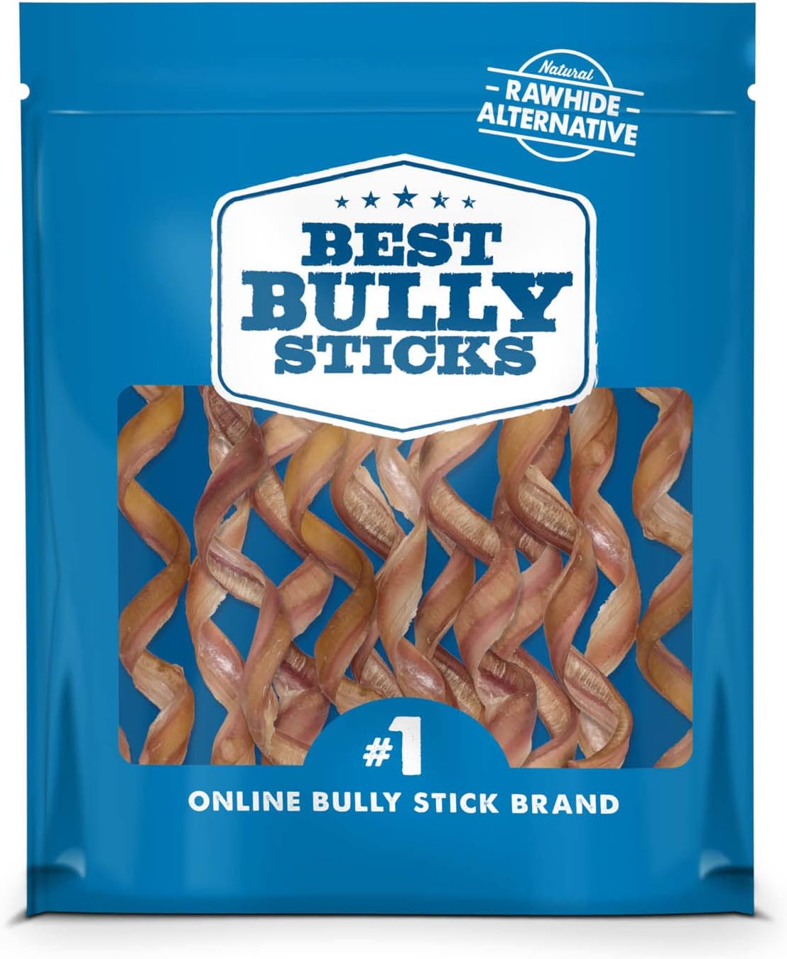 Best Bully Sticks All Natural Dog Chews - 10-12 Inch Curly Bully Sticks - Usa Baked & Packed - Highly Digestible, Limited Ingredient, Rawhide Alternative Dog Chew - 12 Pack