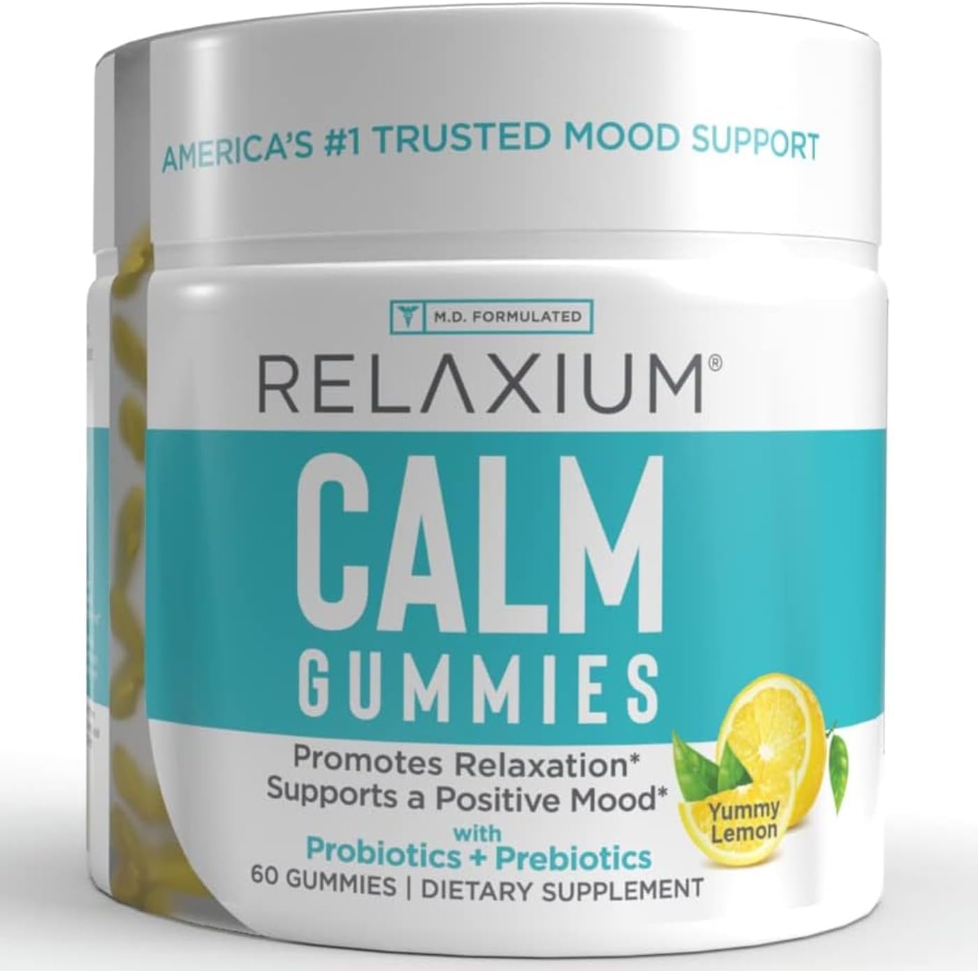 Relaxium Calm Gummy, Developed In The U.S.A., With Vitamin B6, Magnesium, And L-Theanine, One Gummy Per Serving, 60 Gummies