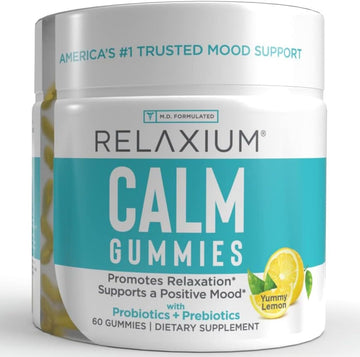 Relaxium Calm Gummy, Developed In The U.S.A., With Vitamin B6, Magnesium, And L-Theanine, One Gummy Per Serving, 60 Gummies