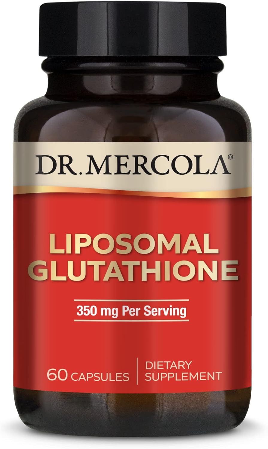 Dr. Mercola Liposomal Glutathione Dietary Supplement, 350 mg per Serving, 30 Servings (60 Capsules), Antioxidant Support, Non GMO, Soy Free, Gluten Free