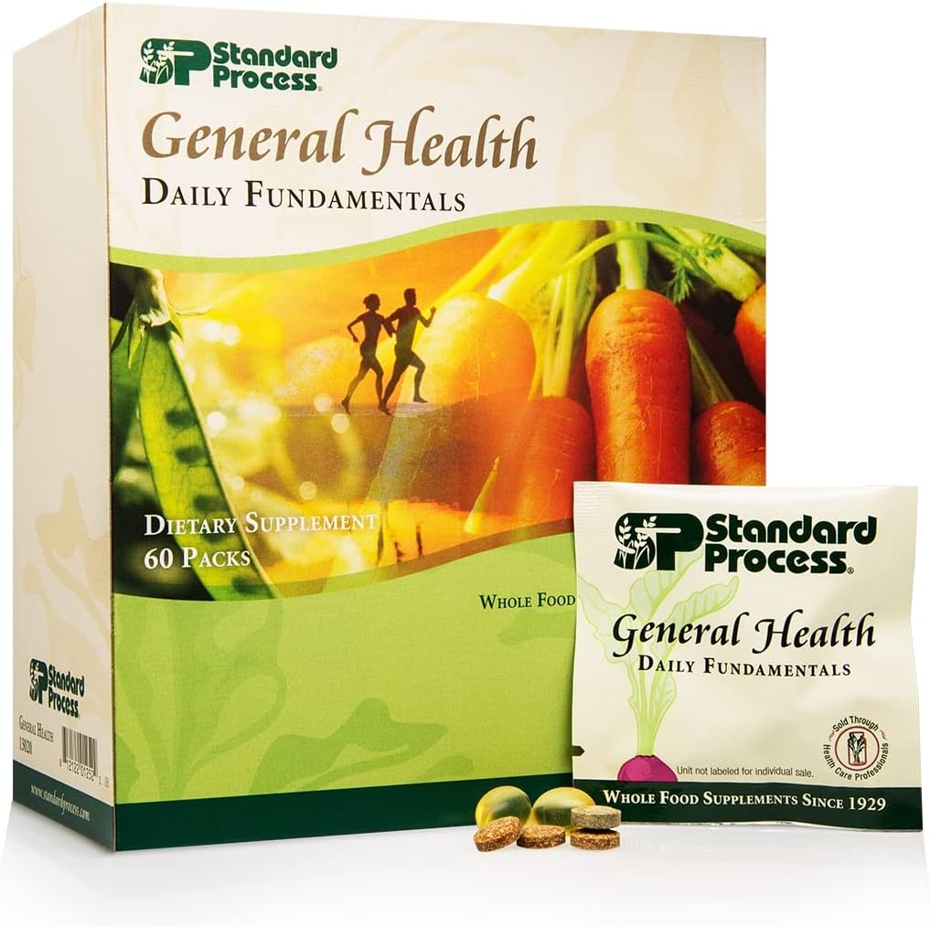 Standard Process General Health Daily Fundamentals - Maintain Optimal Health With Vitamin D, Zinc, Vitamin C, Iron, Vitamin B12, Vitamin A, Iodine, Copper, Vitamin B6, Dha, Epa - 60 Pack