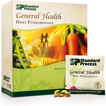 Standard Process General Health Daily Fundamentals - Maintain Optimal Health With Vitamin D, Zinc, Vitamin C, Iron, Vitamin B12, Vitamin A, Iodine, Copper, Vitamin B6, Dha, Epa - 60 Pack