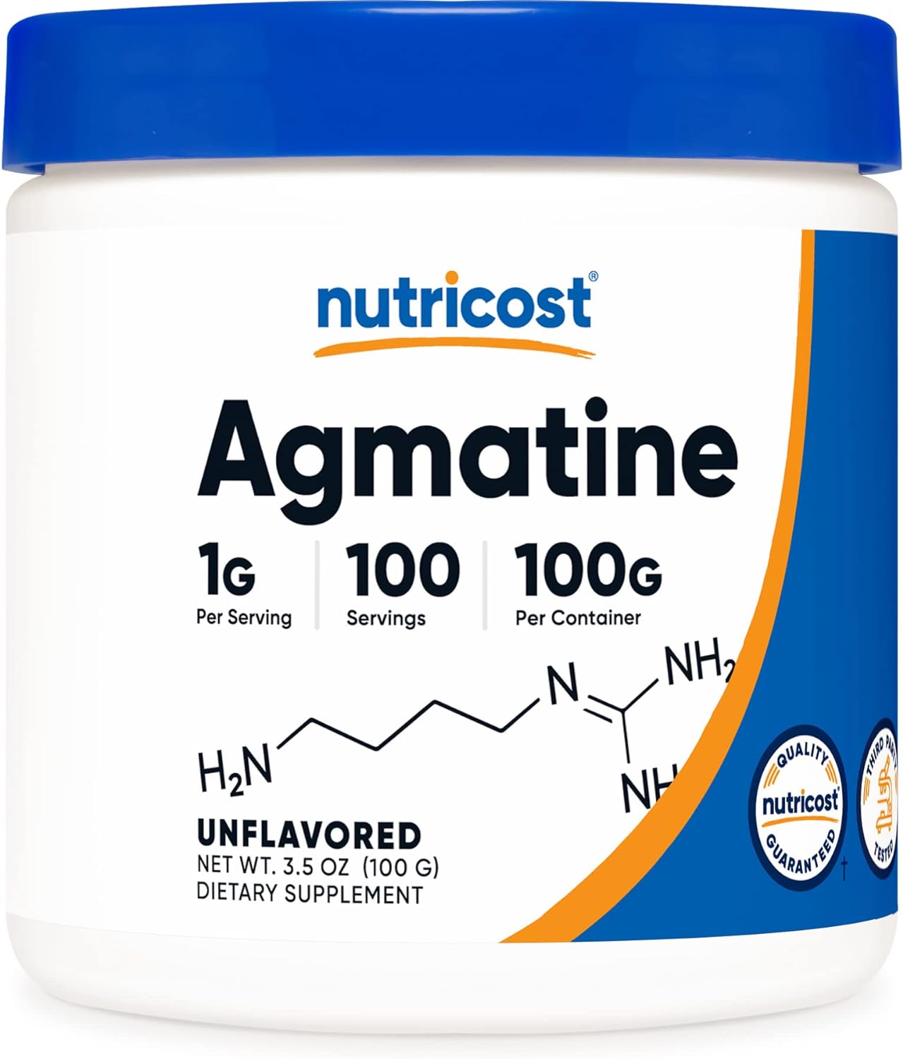 Nutricost Agmatine 100 Grams - Pure Agmatine Powder 100 Servings (Agma