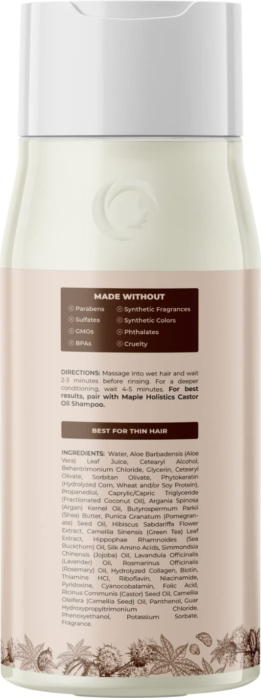 Maple Holistics - Conditioner for Hair Growth, Deep Conditioning, Volumizing, Jamaican Style, Castor Oil, Unscented, 10 Fluid Ounces