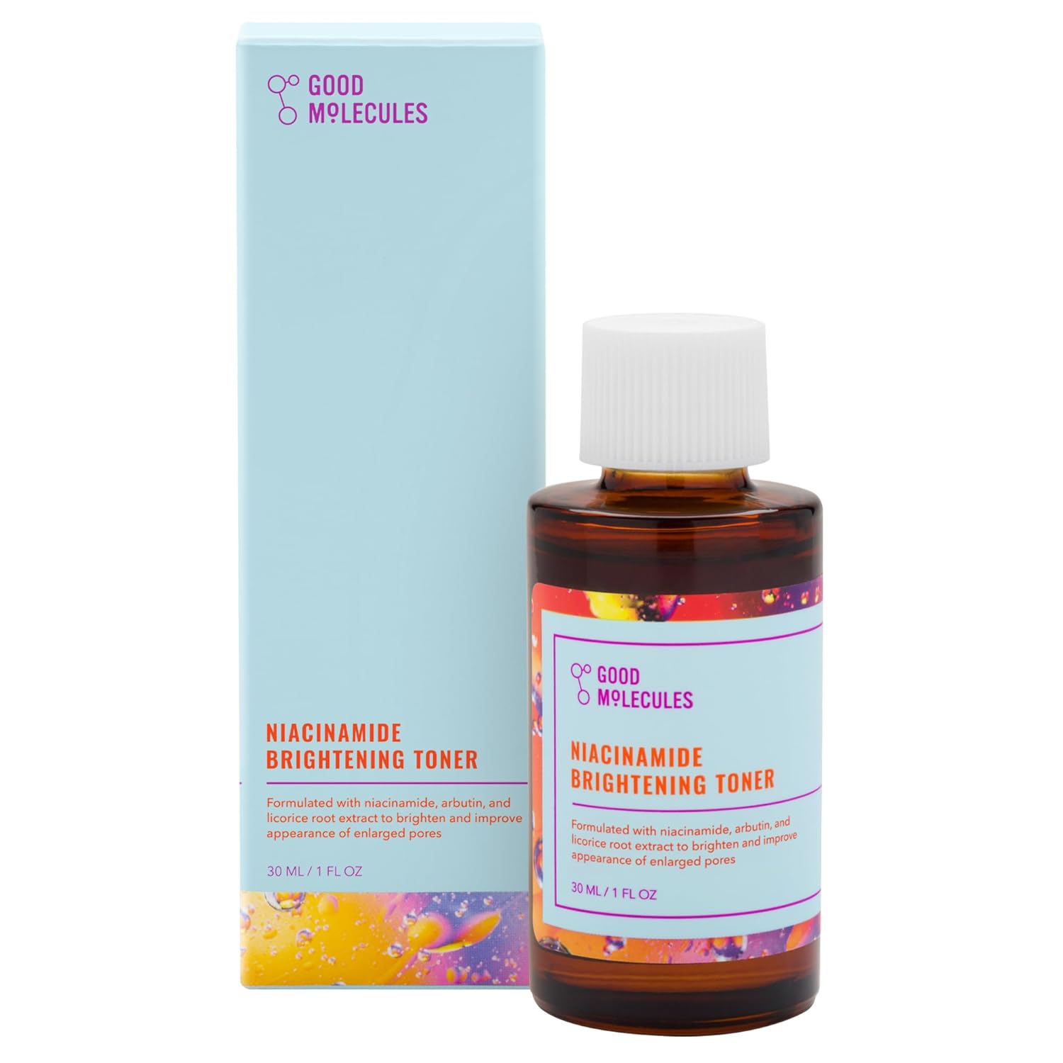 Good Molecules Niacinamide Brightening Toner - Facial Toner With Niacinamide, Vitamin C, And Arbutin - Skincare For Face For Tone And Enlarged Pores