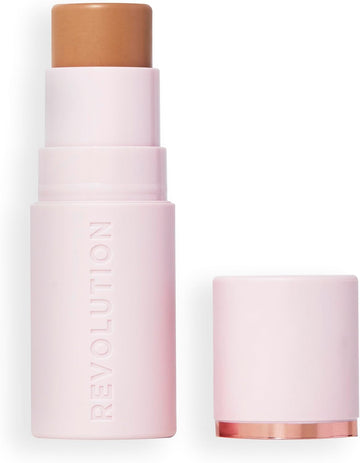 Revolution, Skin Silk Bronzer Stick, Buildable Colour For Cheek, Eye, & Lip, Cream-To-Powder Formula, Vegan & Cruelty-Free, Tan Carmel, 4.5G